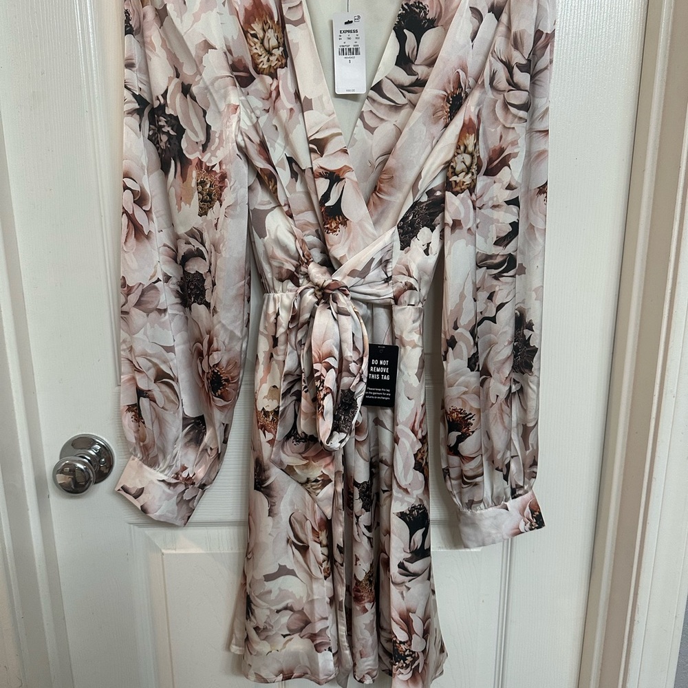 Express Floral V-Neck Dress